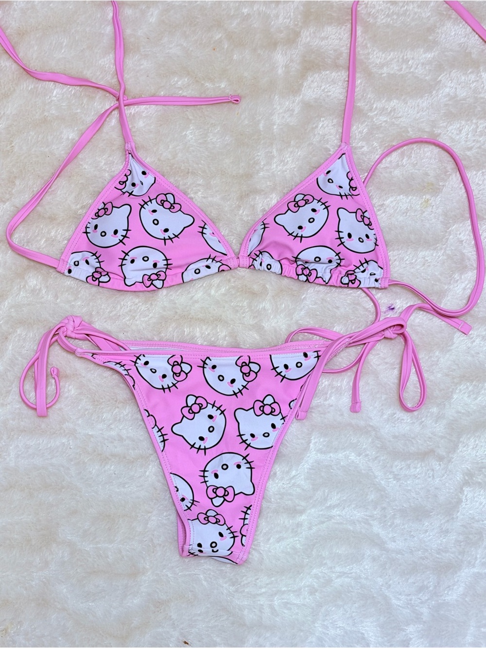 Hello Kitty Print Triangle Bikini small